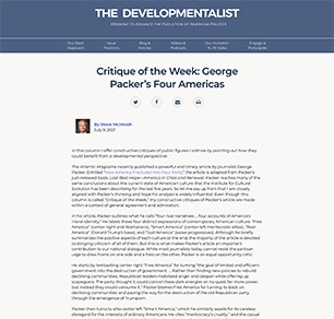 Critique of the Week: George Packer’s Four Americas