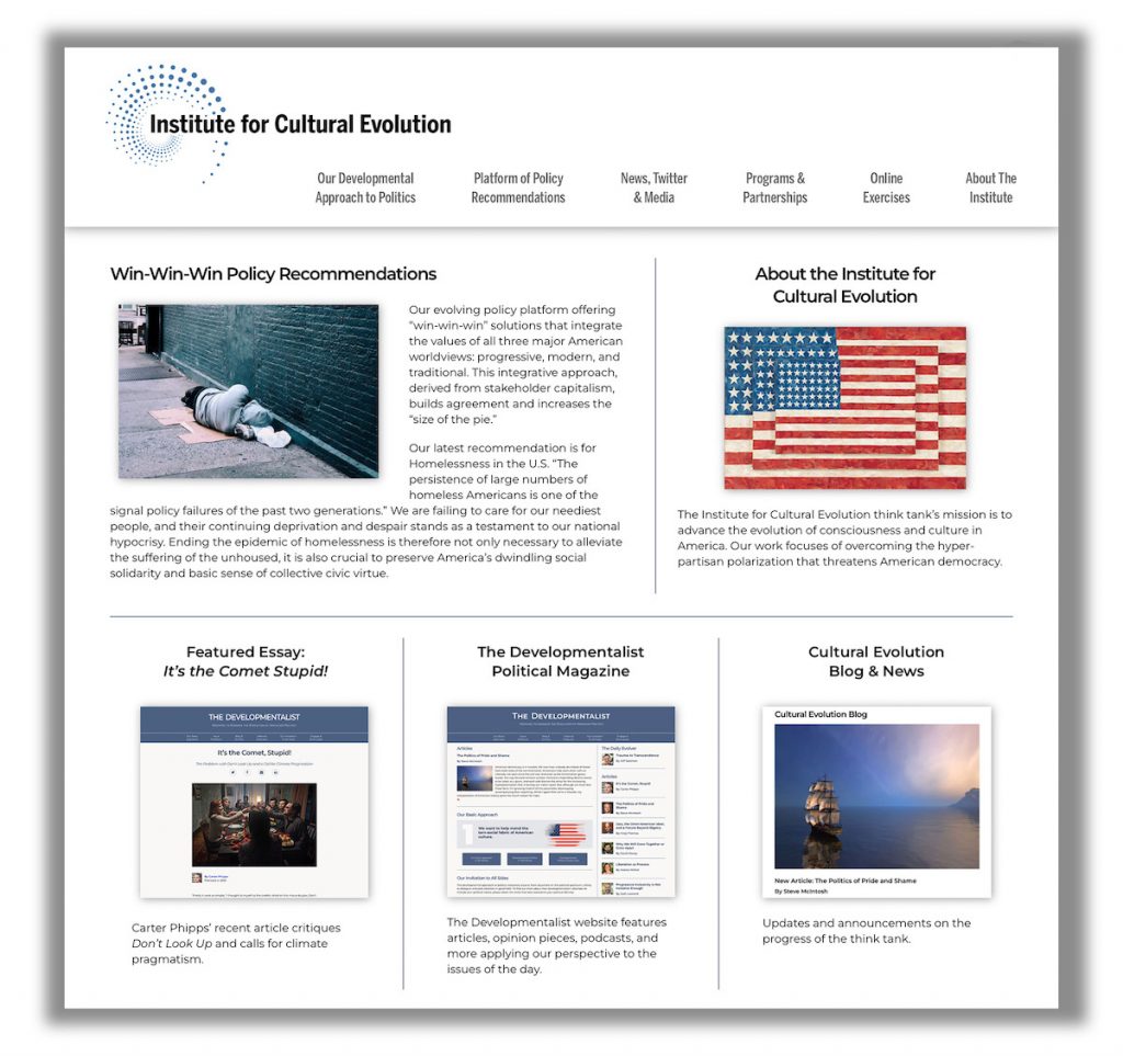 New Institute for Cultural Evolution Headquarters Website is Now Live!